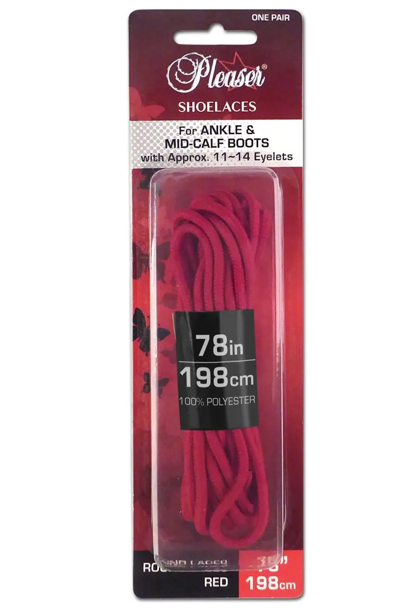 Pleaser Usa Ankle Boot Shoe Laces - Red 1