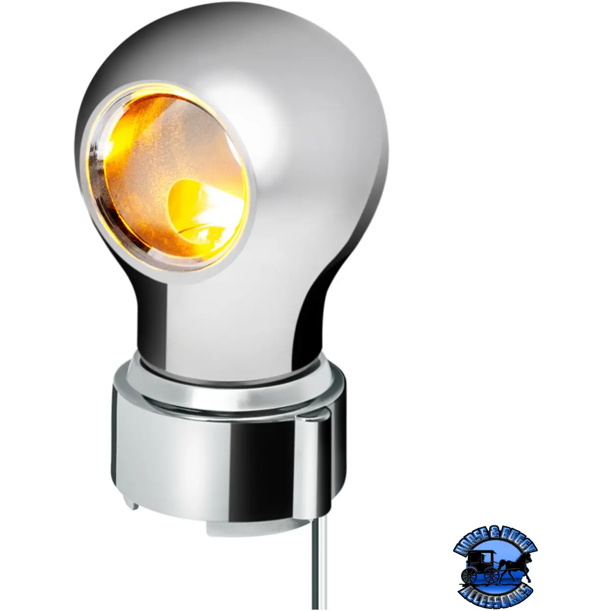 Thread-On Charlotte Style Gearshift Knob With Led 9/10 Speed Adapter (Choose Finish)(Choose Led Color) 12