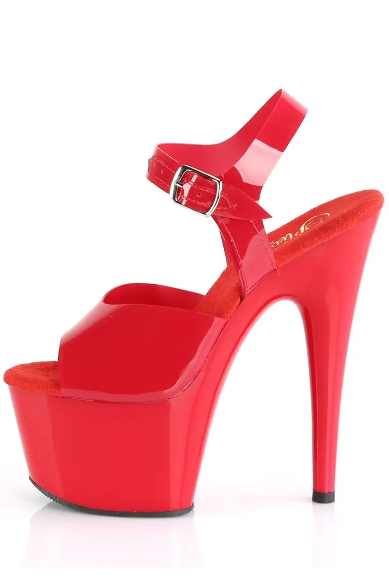 Pleaser Usa Adore-708N 7Inch Jelly-Like Stilettos - Red 6