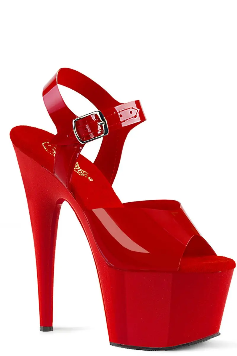 Pleaser Usa Adore-708N 7Inch Jelly-Like Stilettos - Red 3