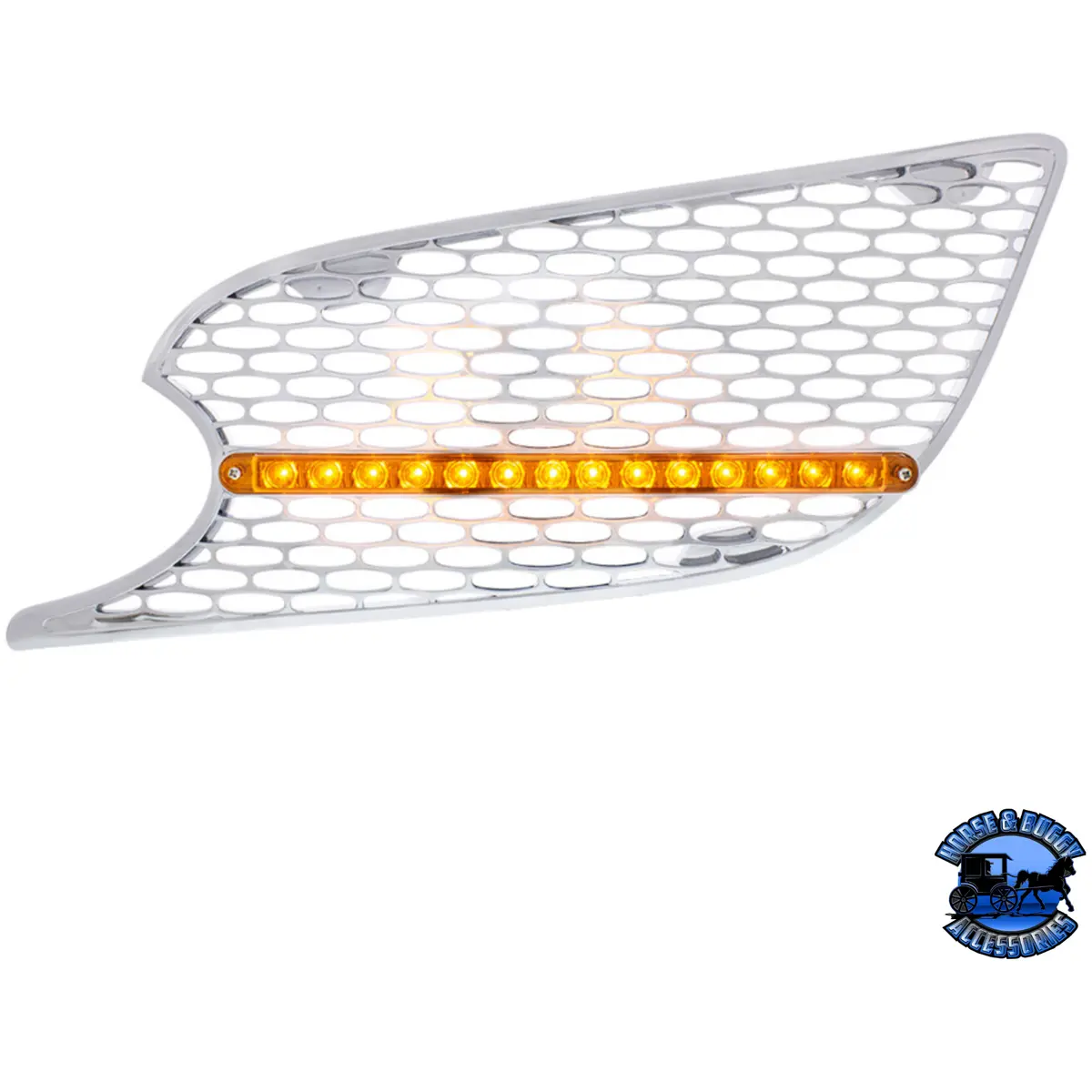 Chrome Air Intake Grille With Led Light For 2012-2021 Peterbilt 579 (Choose Lens Color) (Choose Side) 1