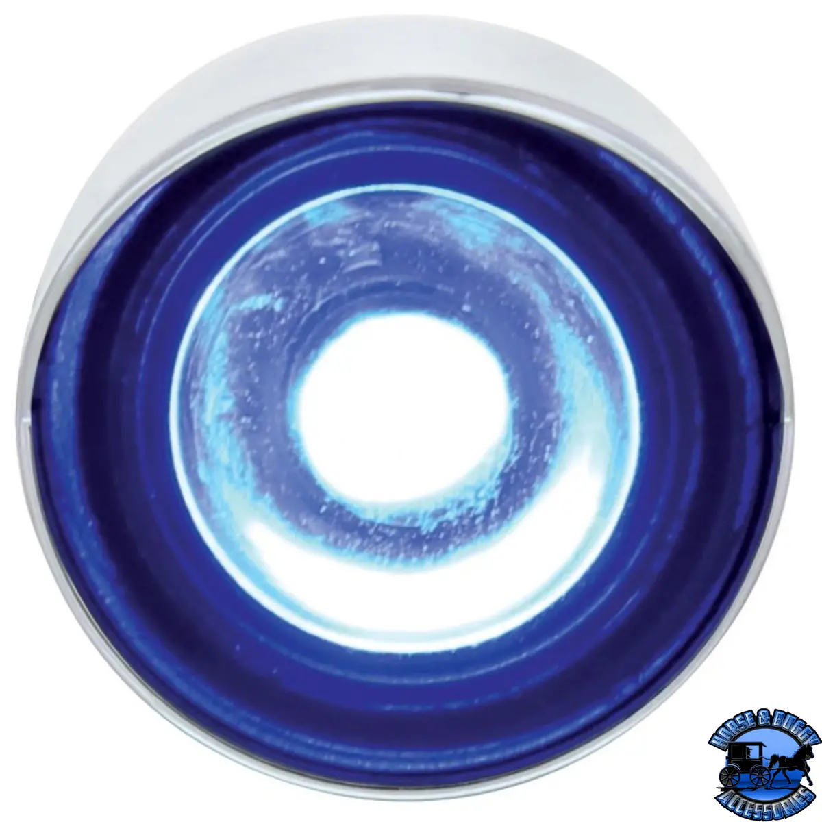 3 High Power Led 1" Light (Clearance/Marker) With Visor - Blue Led/Clear Lens #36906 1