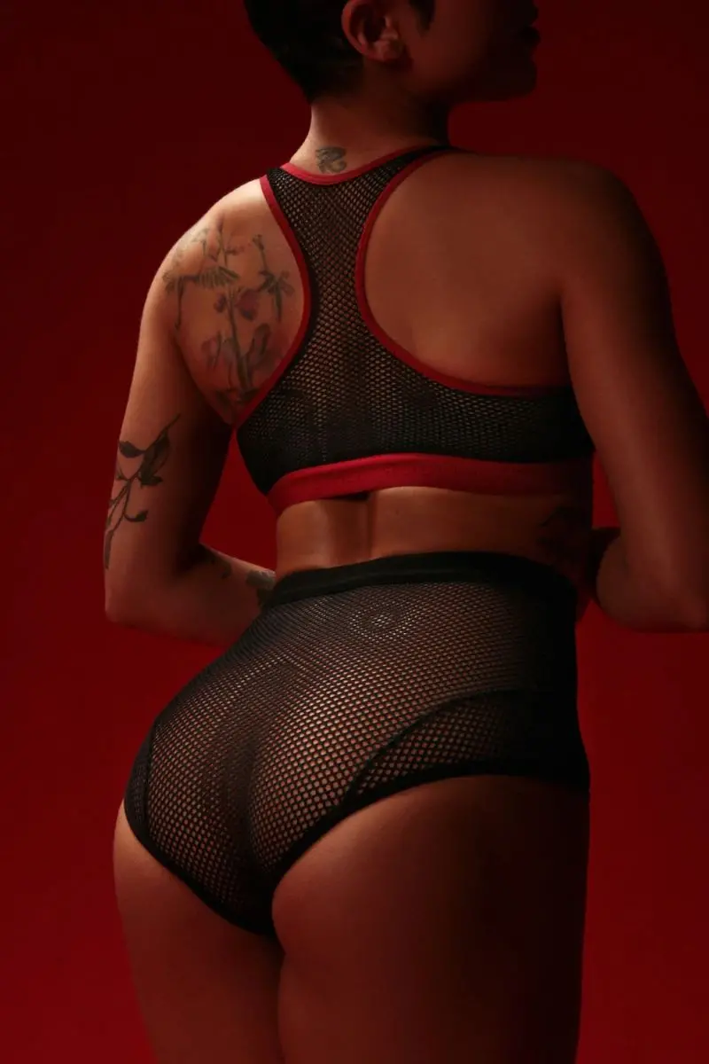 Rolling Alpha High Waisted Hot Pants - Black Mesh 1