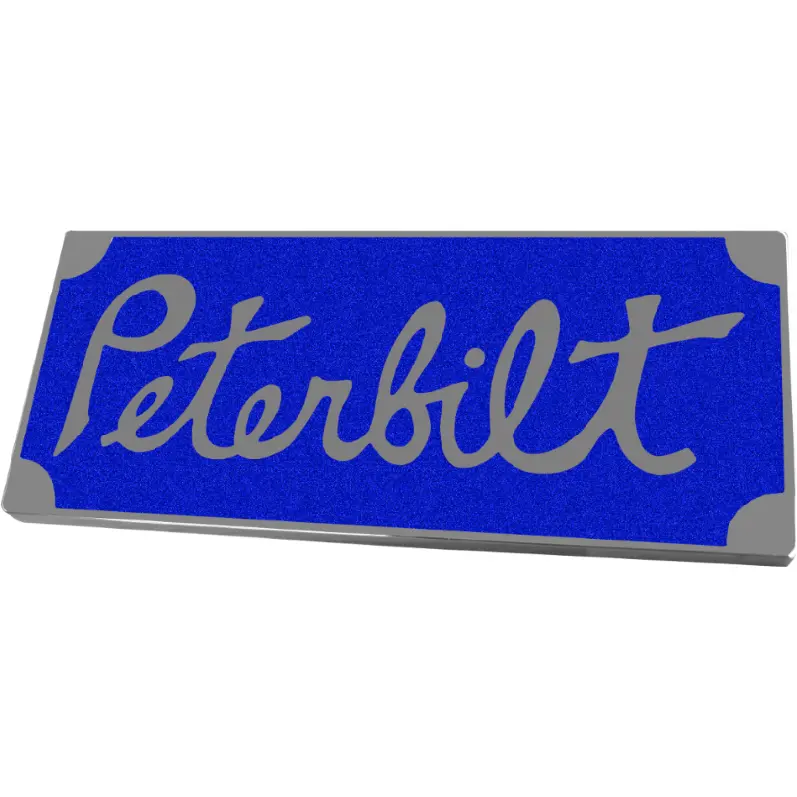Peterbilt Old Style Rectangular Emblem Blue 647 1