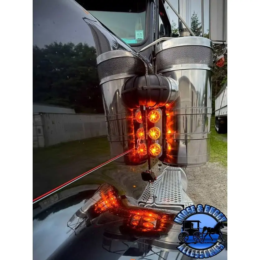 Jml Kustoms 15" Front Kenworth Air Cleaner Bracket, Raduis Style (Sold In Pairs) #1720 (Does Not Include Lights) 1