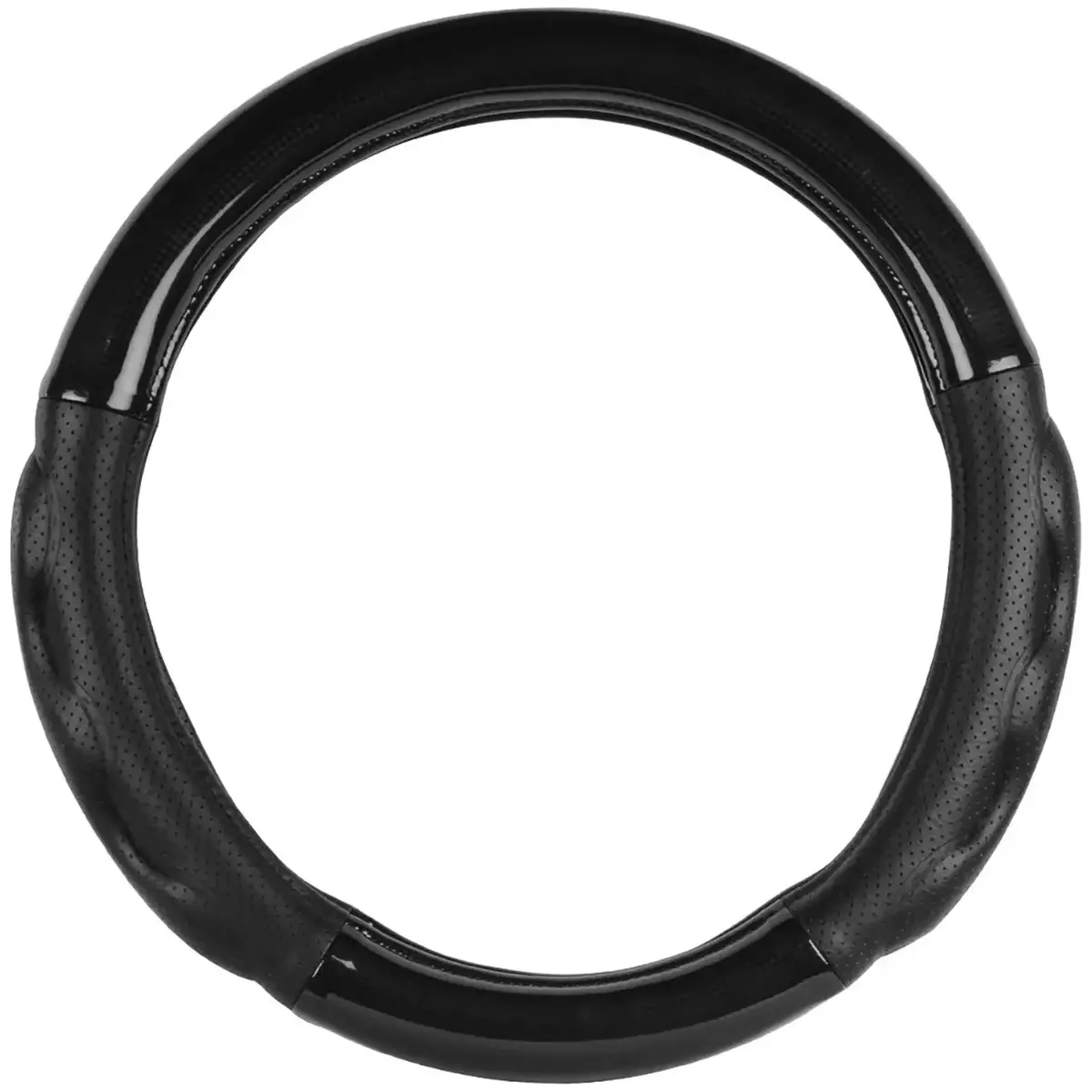 #54056 18" Deluxe+ Steering Wheel Cvr Black Carbon W/Comfort Pad 1