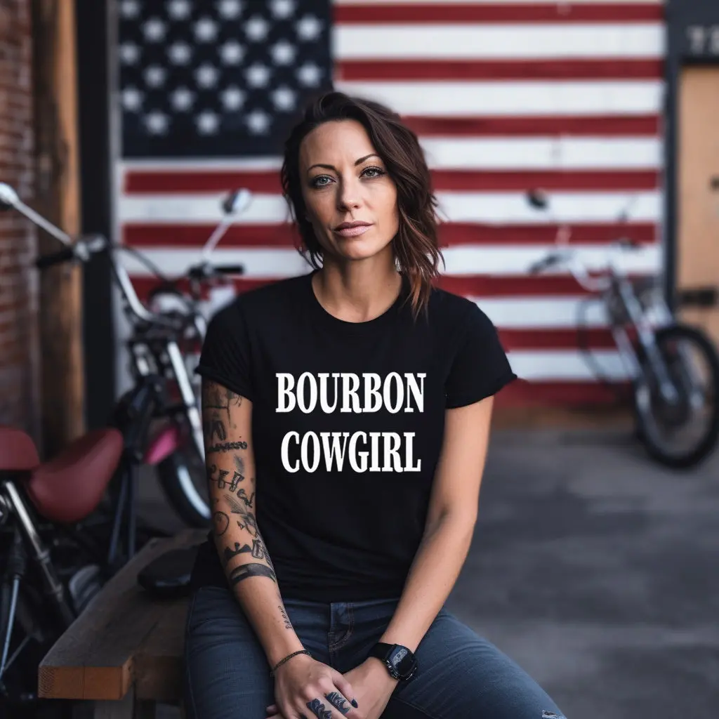 Bourbon Cowgirl Branded Graphic Tee T-Shirt 5