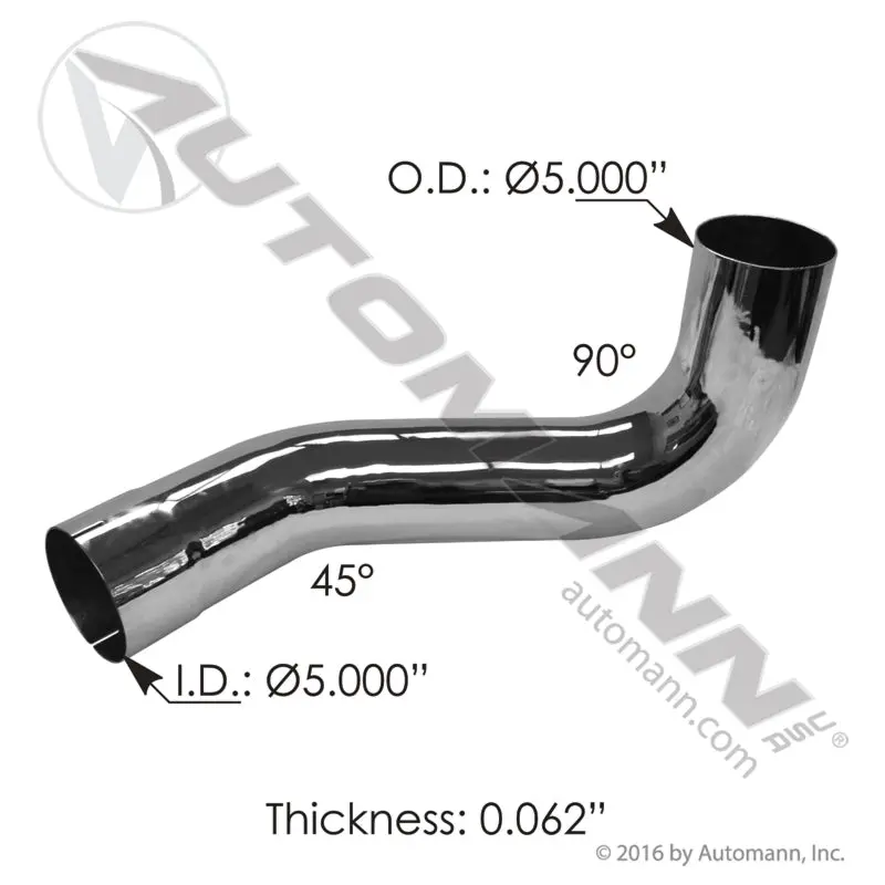 562.U45914764lc  5" Exhaust Elbow Chrome Lh Kenworth 1
