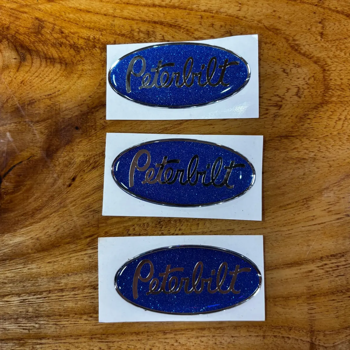 Rz-Pb-P-3Sd-Syn/Blu Pete Pedal Decal For Custom Pedals (Synenergyblue/Chrome) Sold As A Set Of 3 1