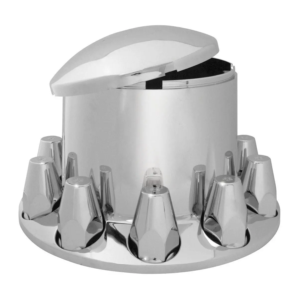 #40144 Peterbilt Kenworth Universal Hub Covers 33Mm Screw-On Chrome Plastic Semi 1