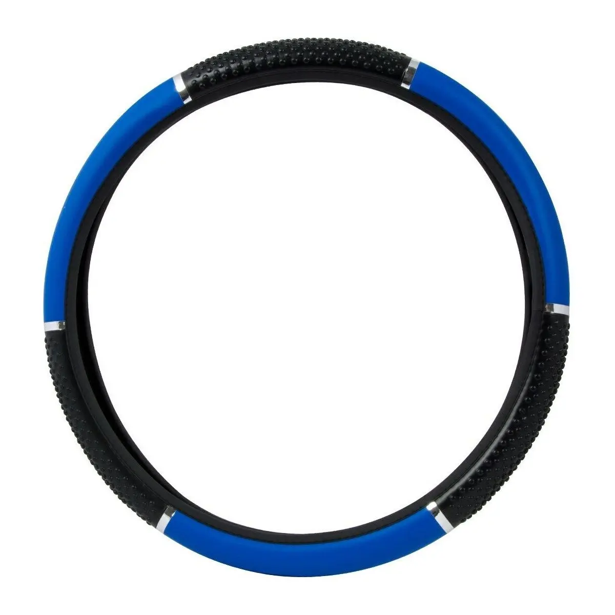 54045 18" Steering Wheel Cover Matte Blue W/Black Hand Grips Universal Truck New 54045 1
