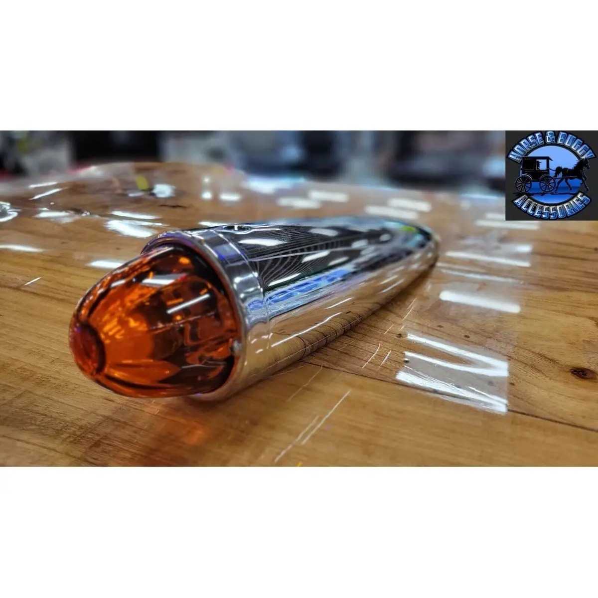 Glass Lens Watermelon Chrome Die Cast Housing Dark Amber #93703 1