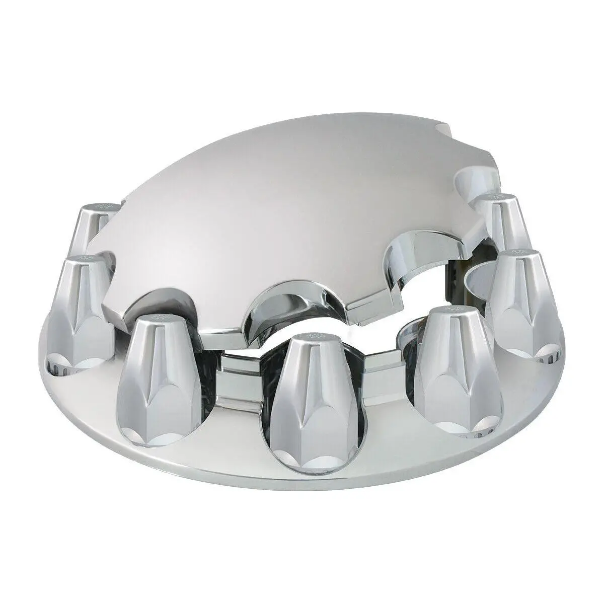 Chrome Hub Cover Axle 33Mm Locking Nuts W/Cooling Vents #40180 1