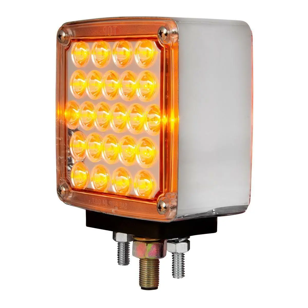 77622 Square Double Face Pearl Led Pedestal Light Amber/Amber W/Clear Lens (Driver) 1