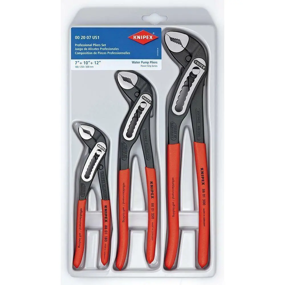 Knipex 00 20 07 Us1 3 Piece Alligator Pliers Set 1