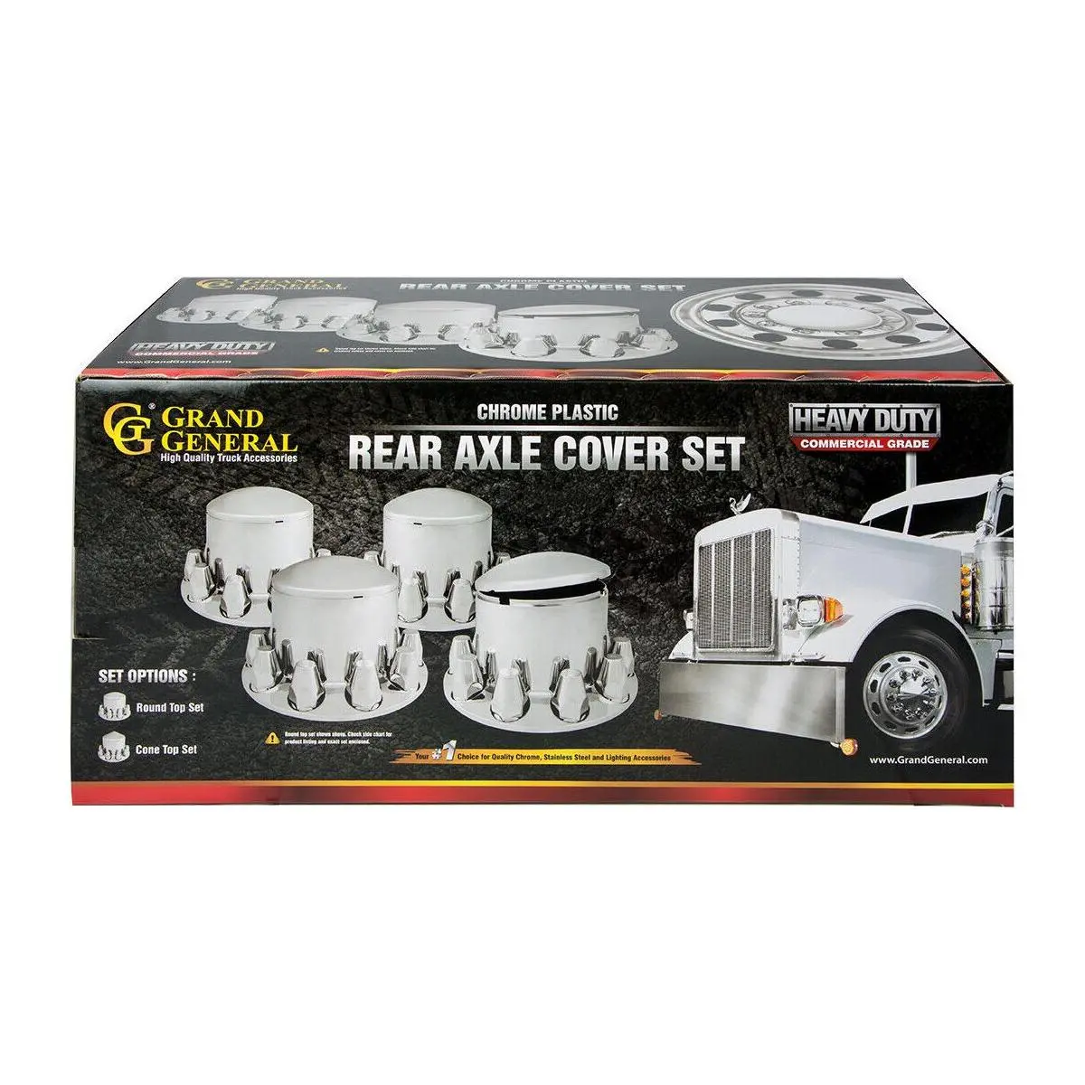 Chrome Rear Wheel Axle Hub Cover Kit Trailer Semi Abs 1-1/2" Push-On Cover 40244 1