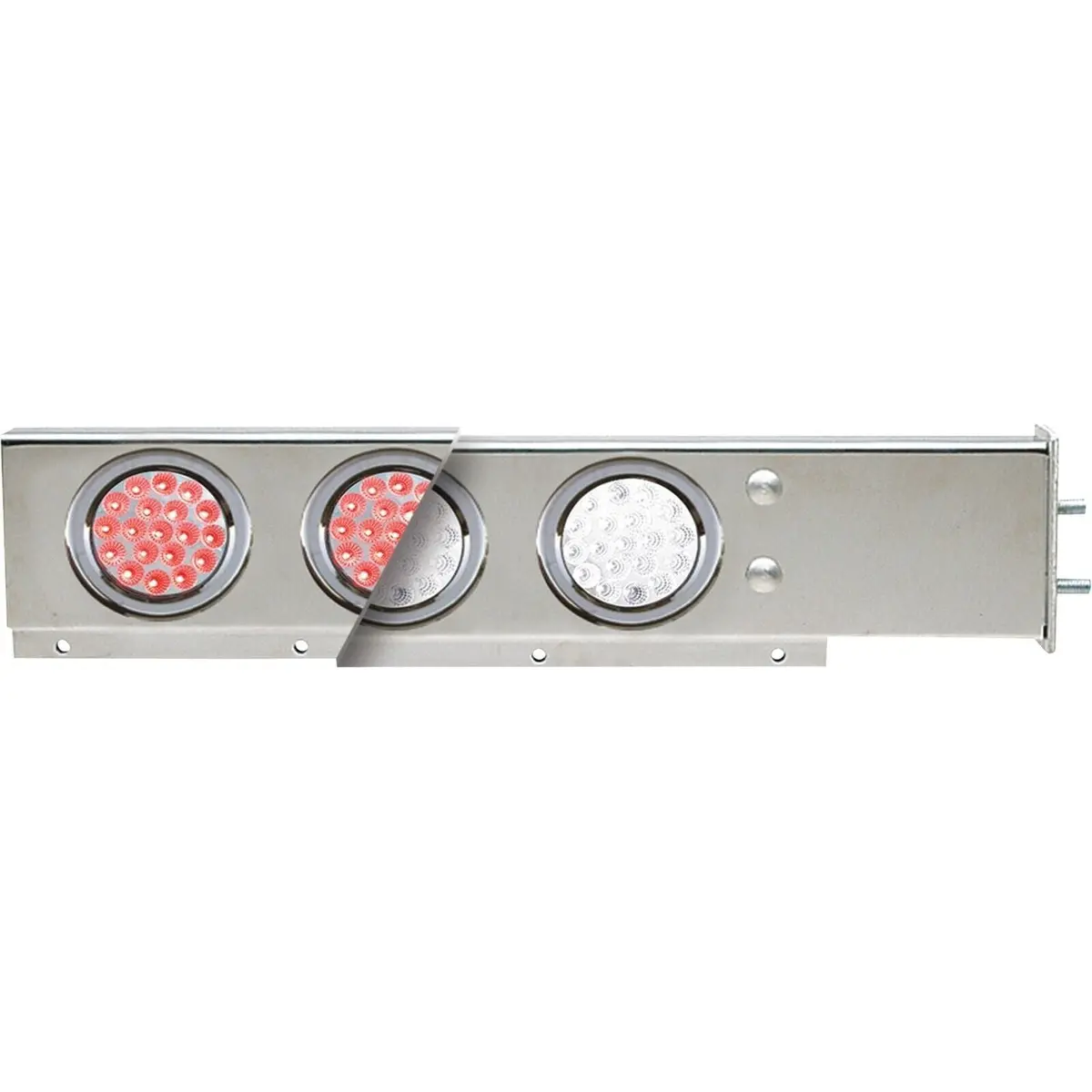 Tu-9210L3 Stainless Steel Mudflap Hanger Red/White Reverse Lights 4" (2 1/2" Bolt Spacing) Tu-9210L3 1