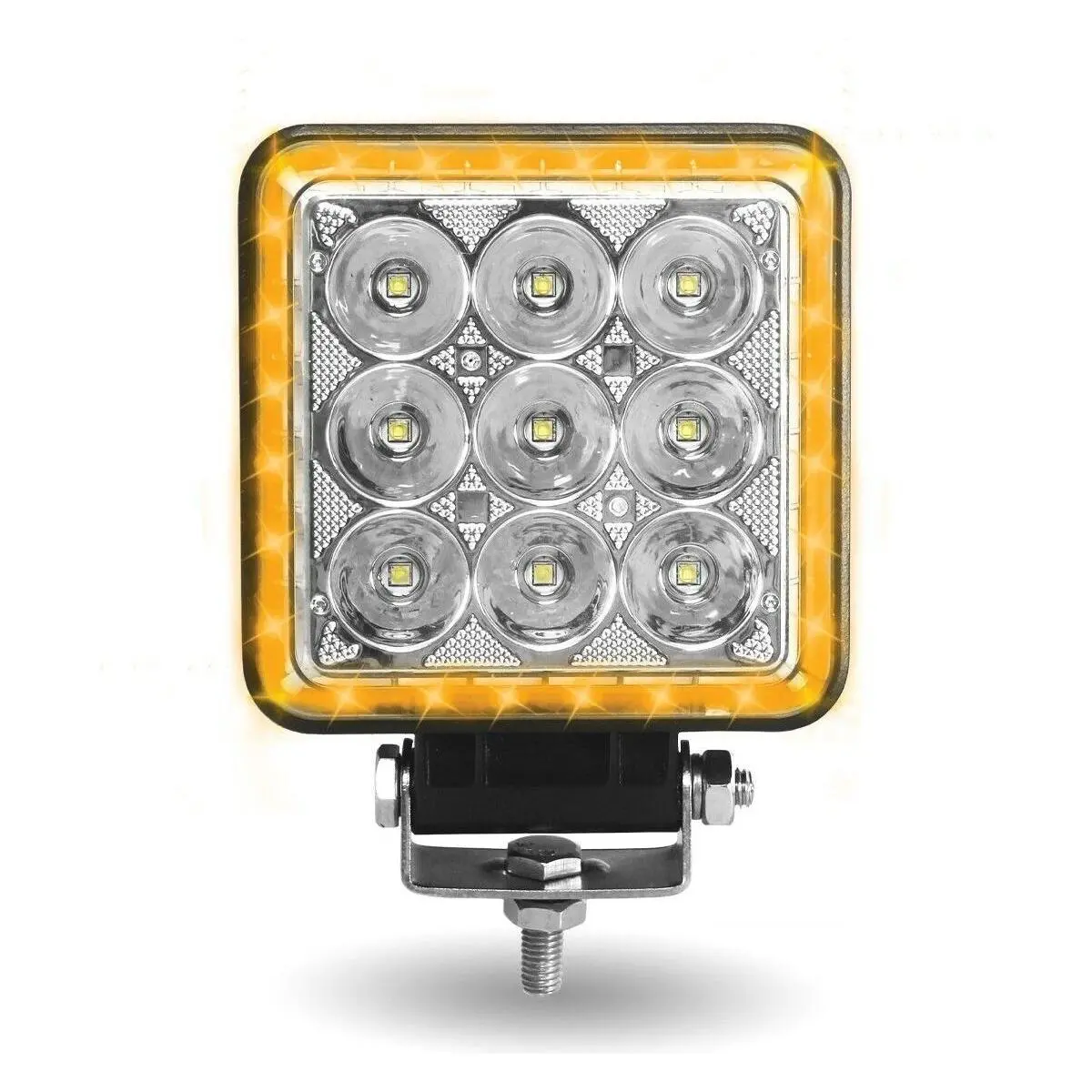 Tled-U118 Trux 4.25" Square Strobe Series Spot Led Work Lamp With Amber Strobe 1