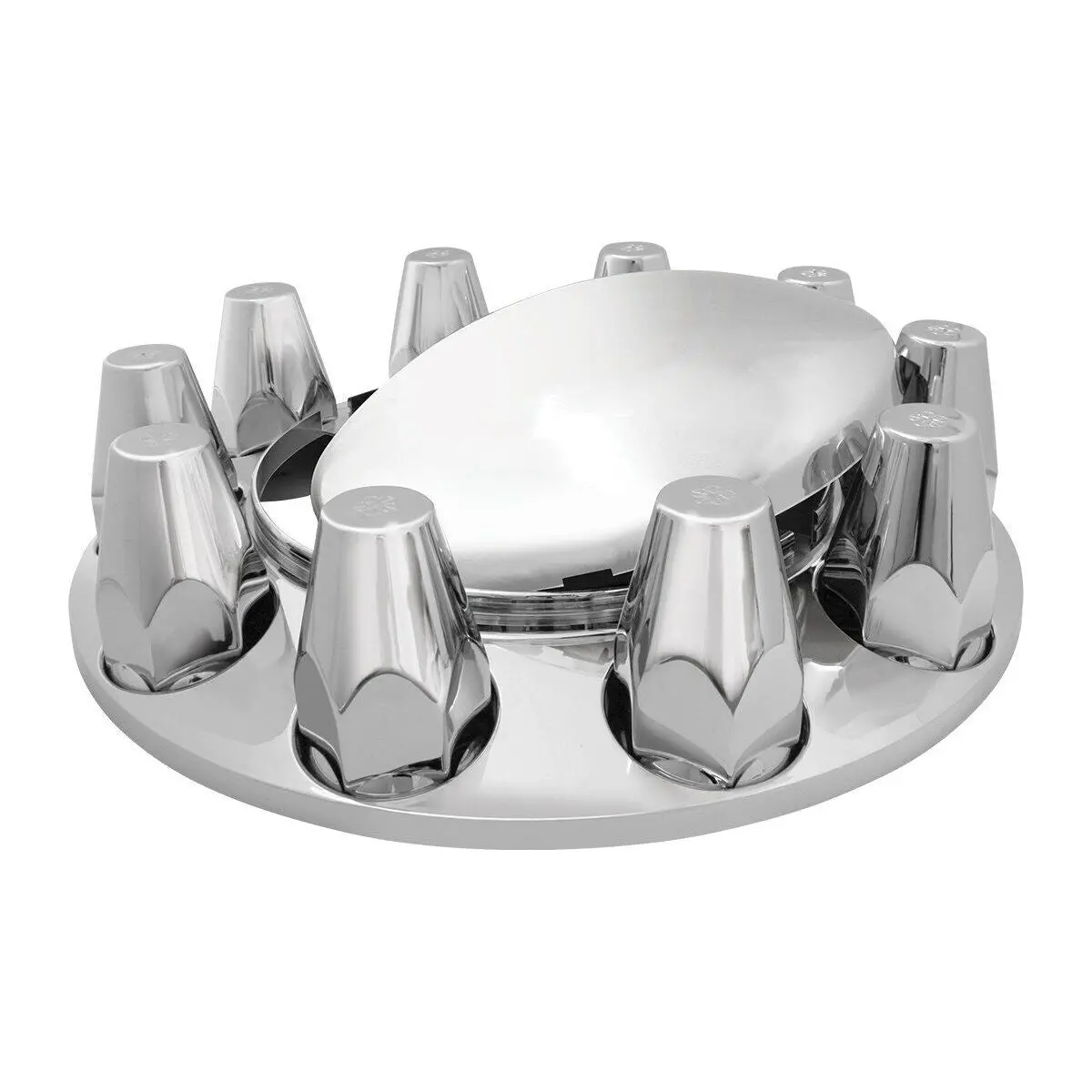 Chrome Front Wheel Cover Hub Axle Semi Plastic Abs 33Mm Screw On Nut Cover #40134 1