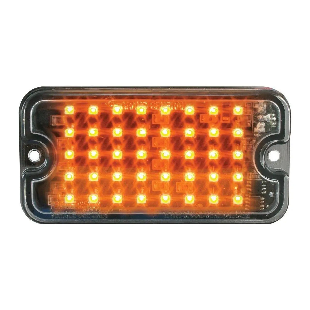 Grand General Ultra Thin Rectangular Surface Mount Strobe Light 40 Amber Leds 81741 1