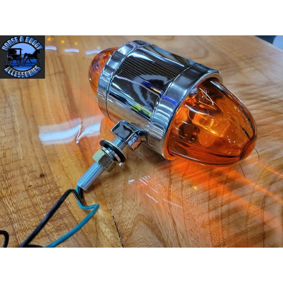#78136 Watermelon Dark Amber Glass Double Face Chrome Die Cast Pedestal Light 1