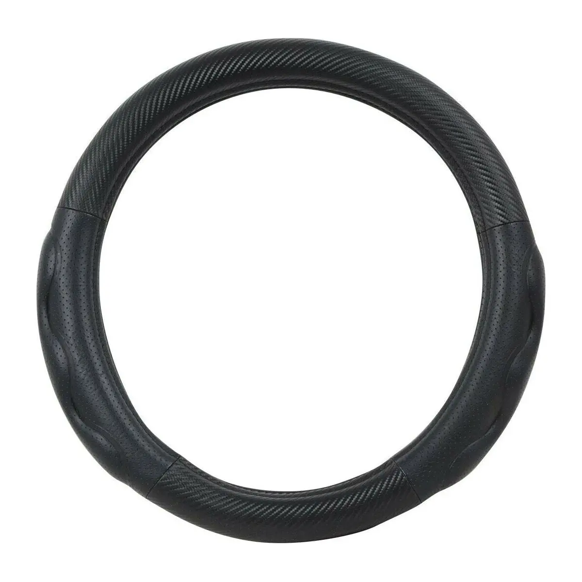 54059 Steering Wheel Cover 18" Inch Universal Carbon Fiber Truck Matte Black New 54059 1