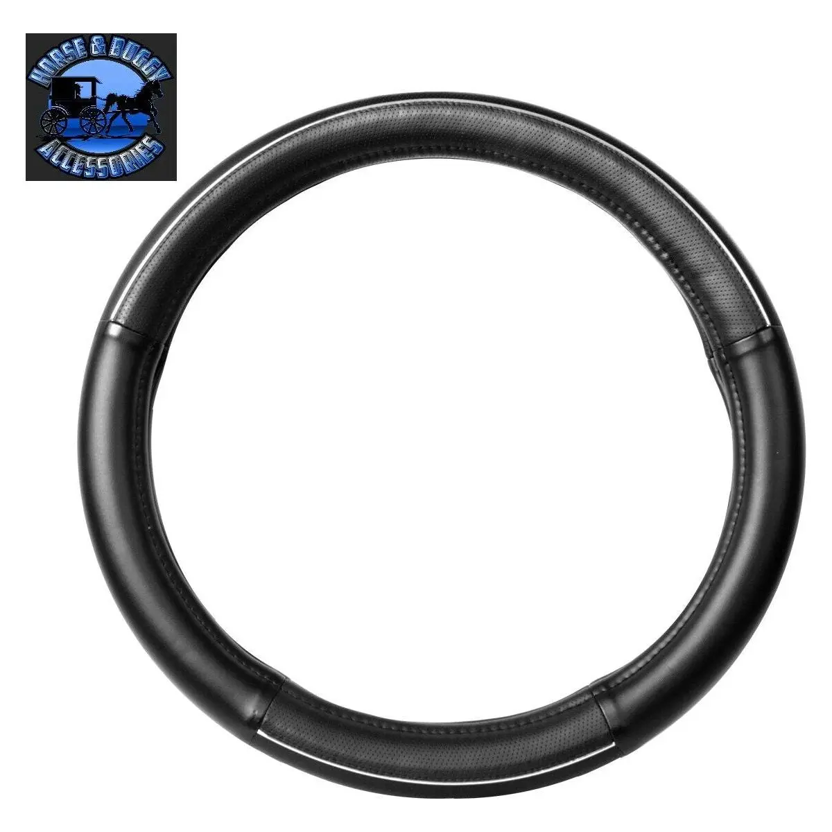 54018 Truck Universal Steering Wheel Cover 18" Deluxe Black With A Chrome Trim 54018 1