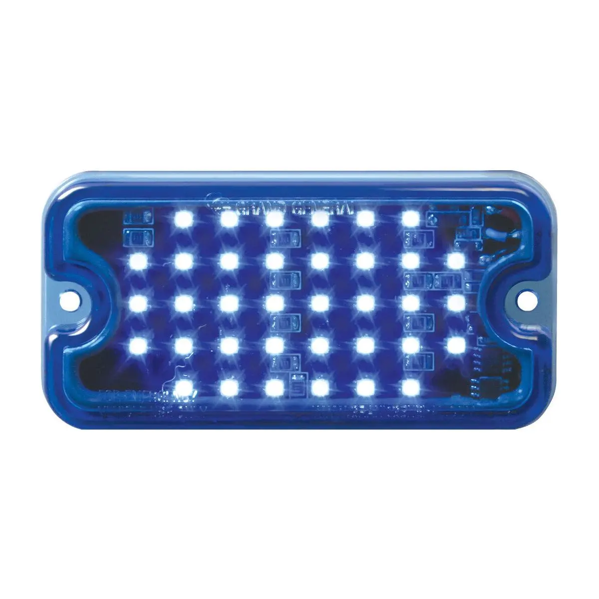 Grand General Ultra Thin Rectangular Surface Mount Strobe Light 40 Blue Leds New 81748 1