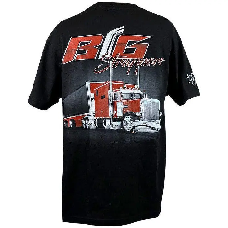 Big Strappers Long Haul Series Peterbilt Pride N First Class T-Shirt Black & Red 3