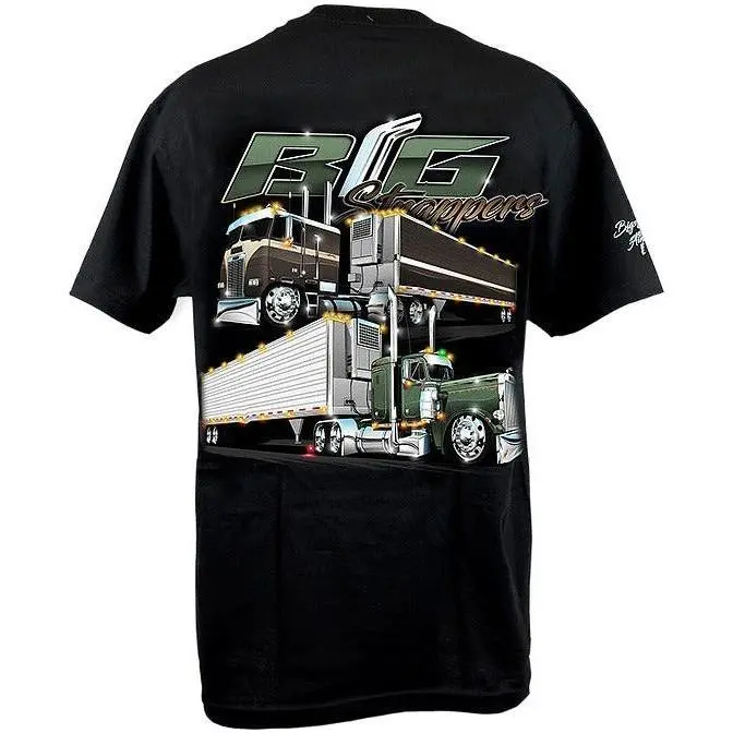 High Miles Trucks Big Strappers Peterbilt Freightliner T-Shirt Mens Short Sleeve 1