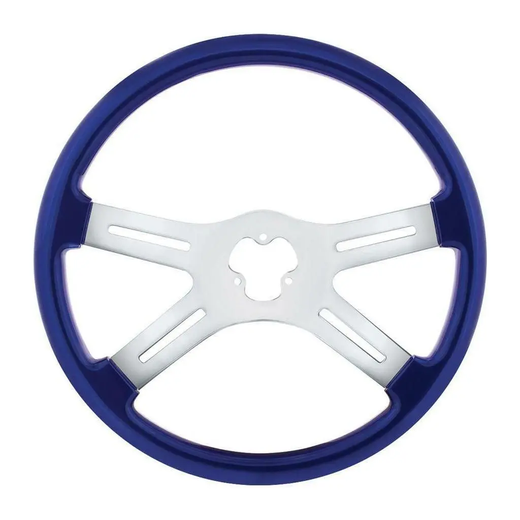 Universal 18" Vibrant Color 4 Spoke Truck Steering Wheel Indigo Blue Up-88277 New 1