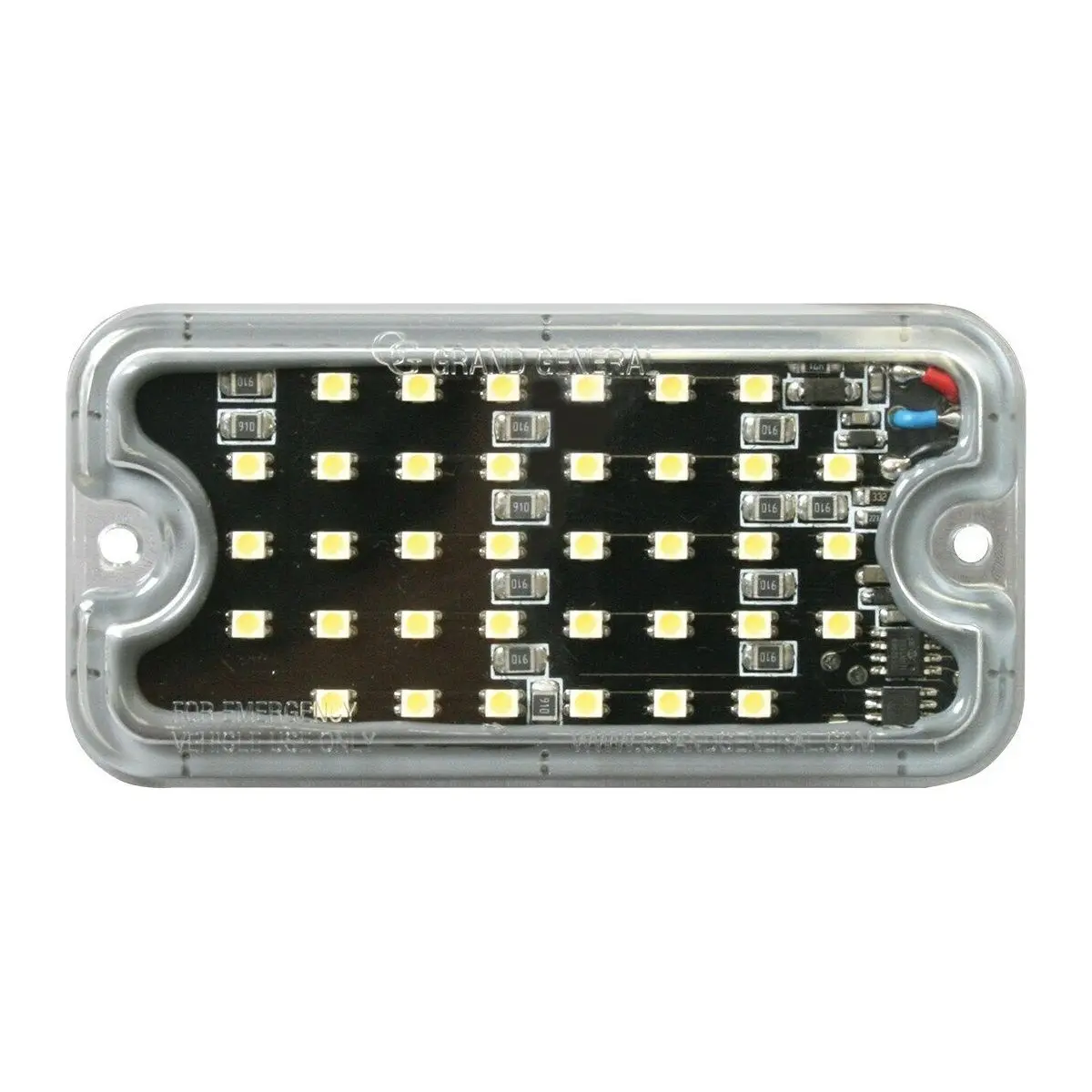 Grand General Ultra Thin Rectangular Surface Mount Strobe Light 40 White Leds 81749 2
