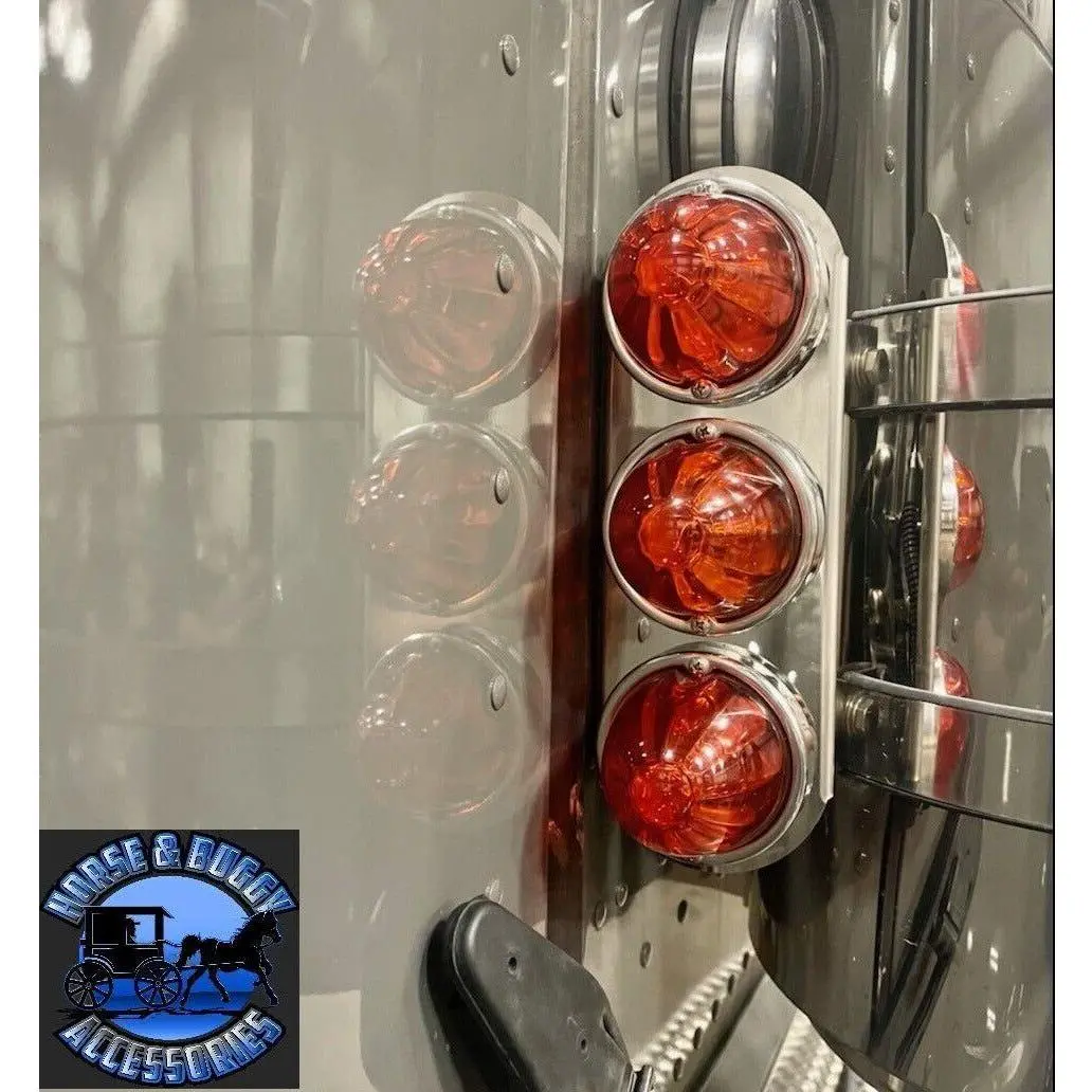 Ss-1705 Peterbilt Radius 3 Watermelon Air Cleaner Front Light Mount 304 Stainless (Sold In Pairs) #1705 1
