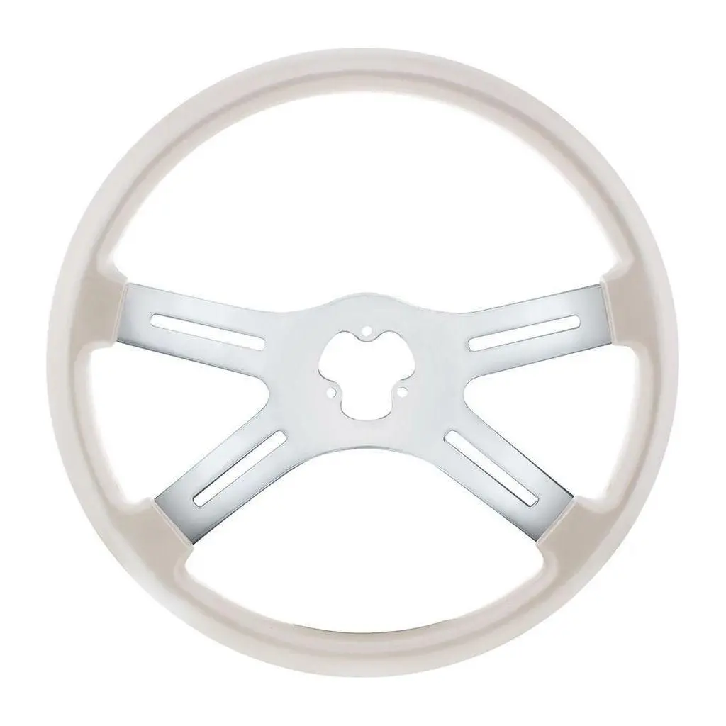 Universal 18" Vibrant Color 4 Spoke Truck Steering Wheel Pearl White Up-88283 New 1