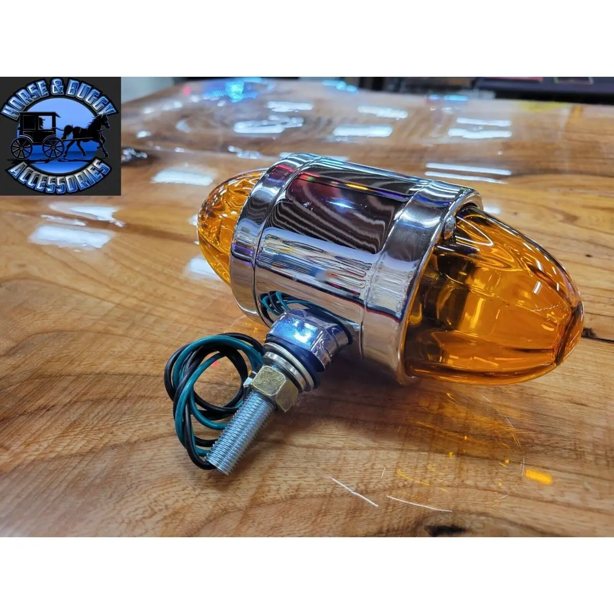 #78137 Watermelon Light Amber Glass Double Face Chrome Die Cast Pedestal Light 1
