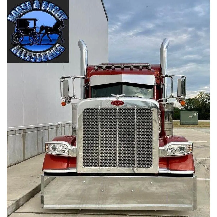 Rollin Low Peterbilt 12" X 8" Reverse Bowtie Visor 14 Gauge 304 S.S. 379 389  #1013 1