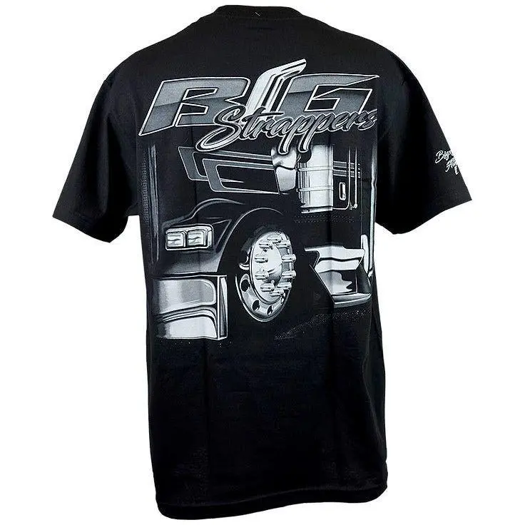 Big Strappers Kenworth Kw Truck Semi Worlds Best Black Gray Mens Short Sleeve 1