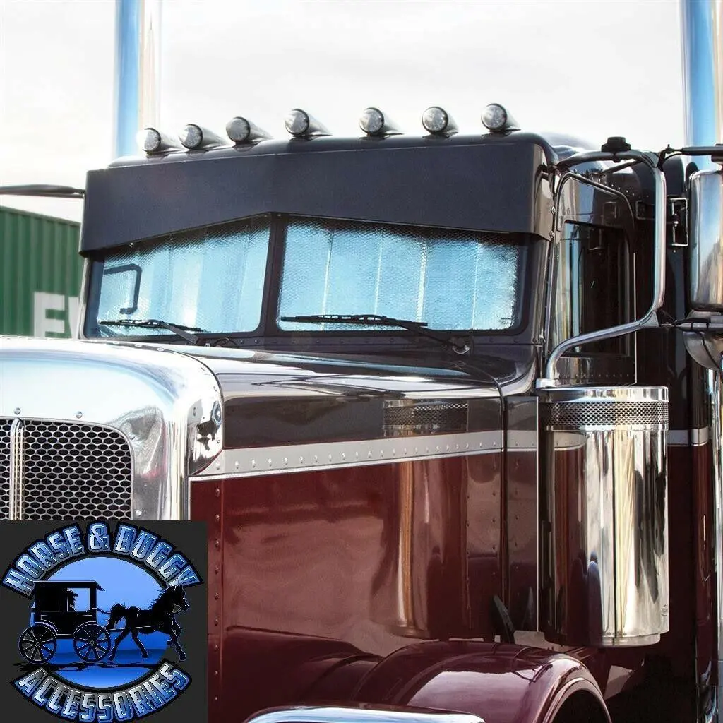 Windshield Sunshade For Peterbilt 567 (2015-2021), 379 (1987-2007), & 359 (1967-1987) #98994 1
