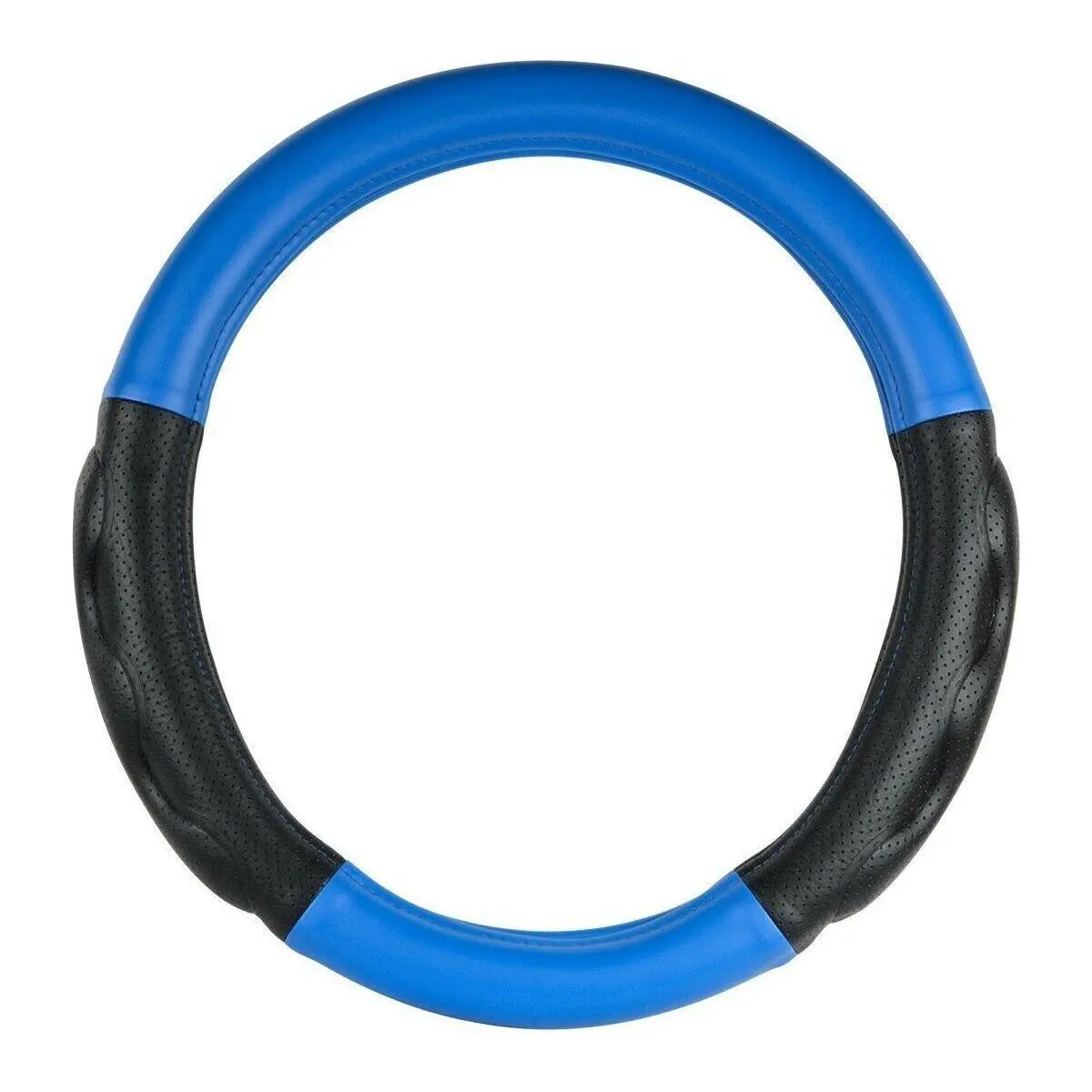 54052 Universal 18" Inch Steering Wheel Cover Matte Blue W/Black Soft Pad Truck 54052 1