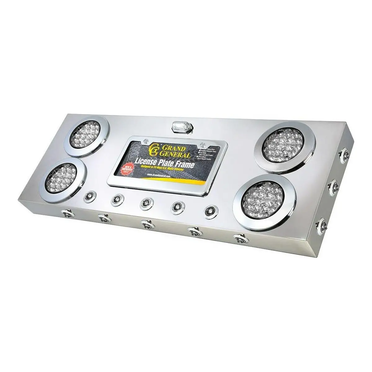 #91303 Red/Clear Lens Stainless Steel Rear Center Light Panel W/Dual Function Led 1
