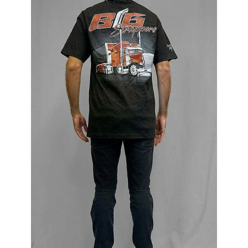 Big Strappers Long Haul Series Peterbilt Pride N First Class T-Shirt Black & Red 2