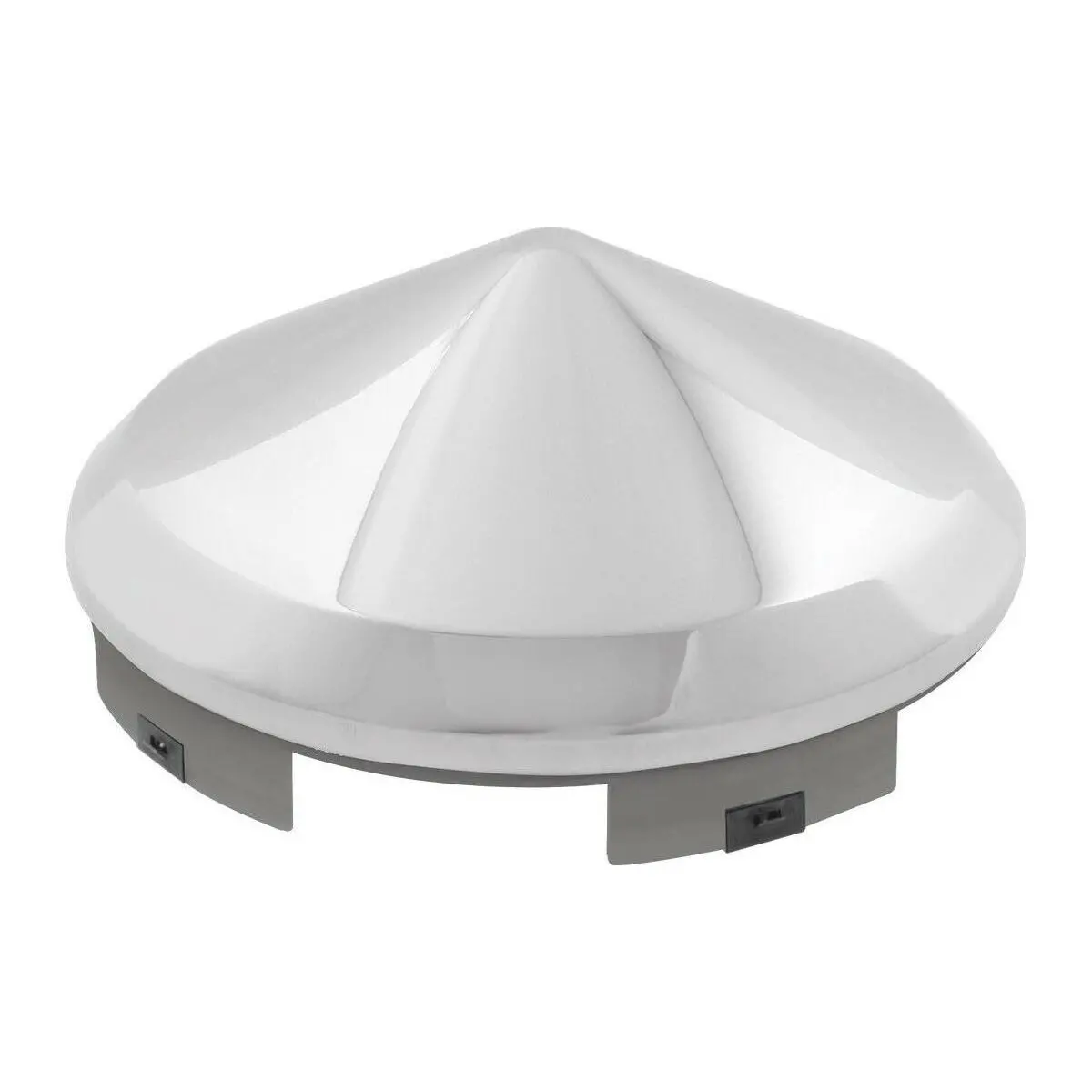 #10750 Chrome Front Semi Truck Hub Cap Pointed Cone Style Universal 1" Lip 1
