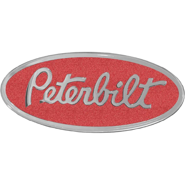 Peterbilt Emblem Engraved Oval Metallic Red 481 1