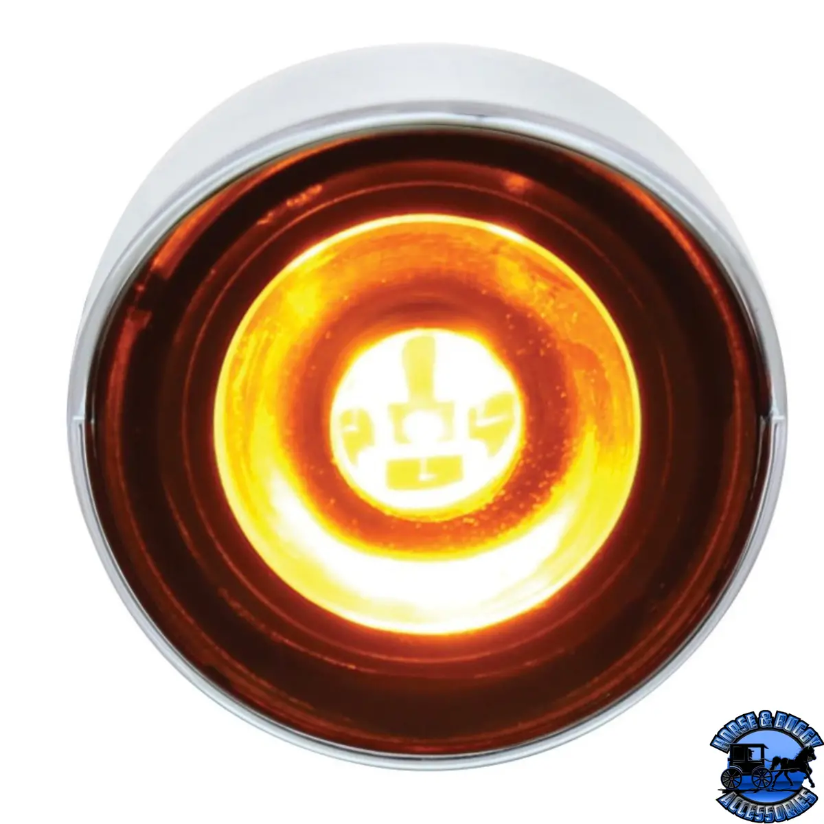 3 High Power Led 1" Light (Clearance/Marker) With Visor - Amber Led/Amber Lens #36897 1