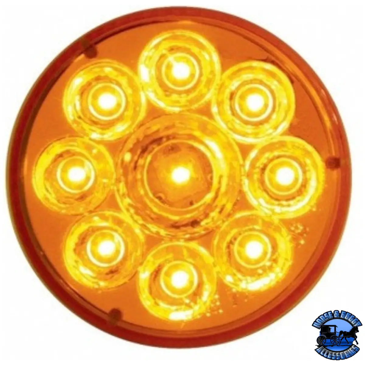 9 Led 2-1/2" Round Pure Reflector Light (Clearance/Marker) (Choose Led Color) (Choose Lens Color) 1