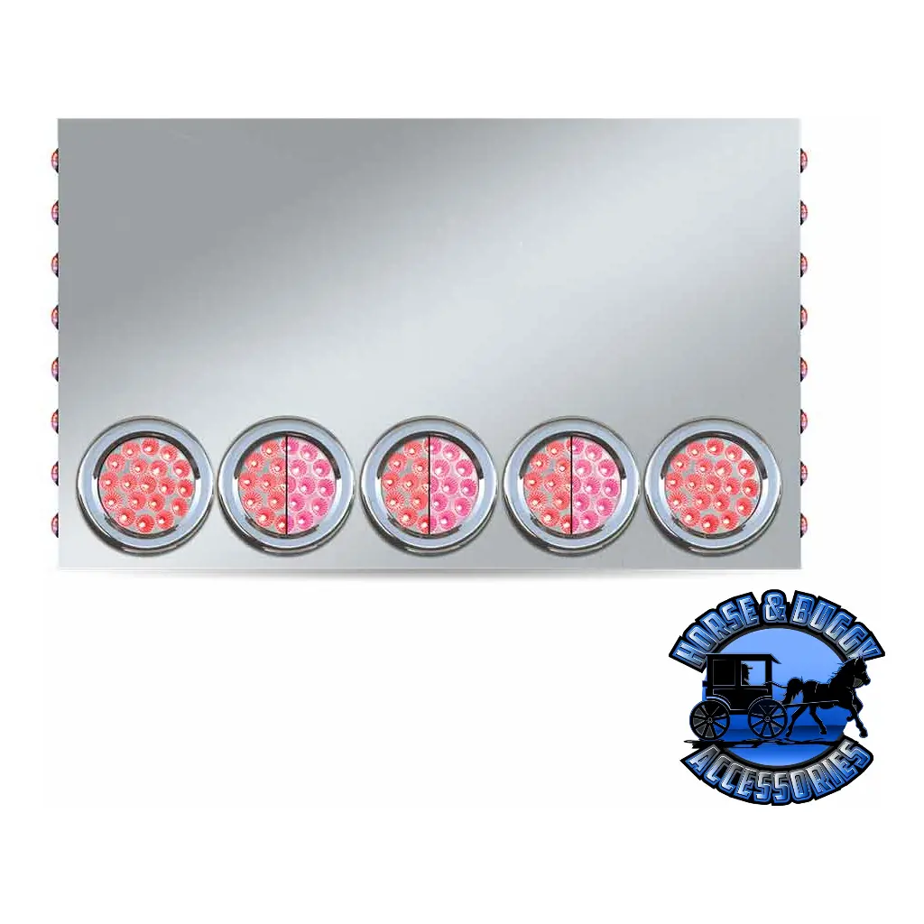 Trux (20" Drop) Led Rear Center Panel 4" & 3/4" Leds 304 Stainless Steel (Choose Color) 6