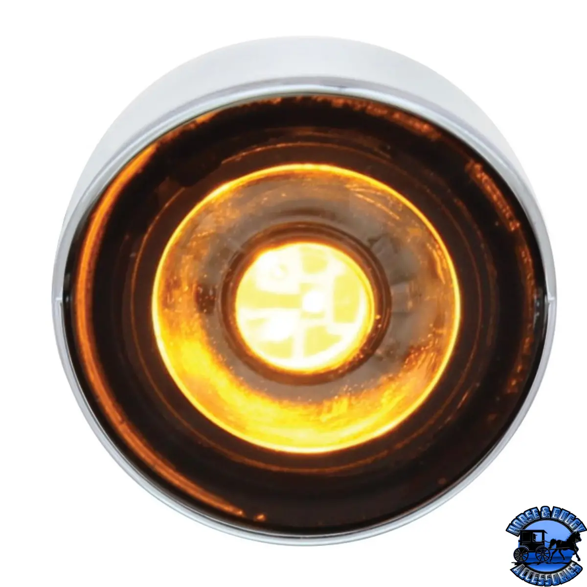 3 High Power Led 1" Light (Clearance/Marker) With Visor - Amber Led/Clear Lens #36905 1