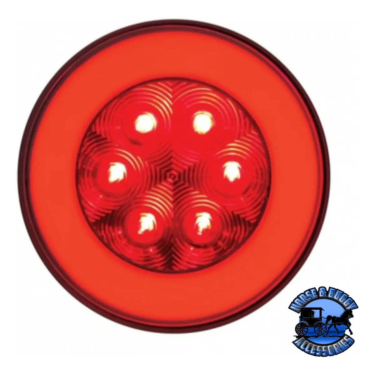 21 Led 4" Round Glolight (Stop, Turn & Tail) - Red Led/Red Lens 1