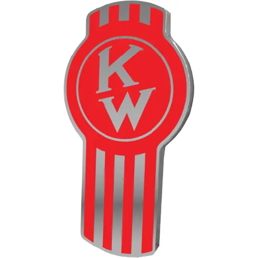 Kenworth Old Style Emblem Chrome/Red (440) 1
