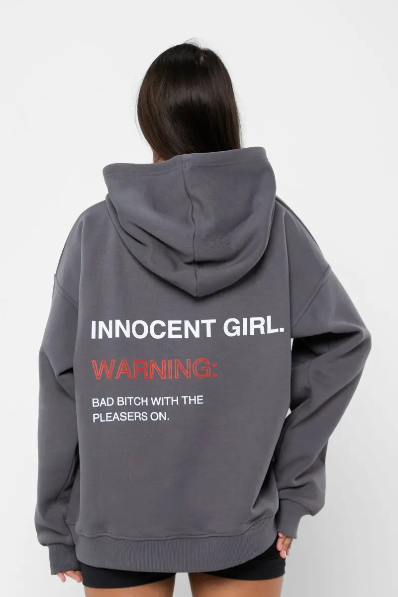 Rev Activ Innocent Girl With Pleasers Premium Hoodie - Grey 1